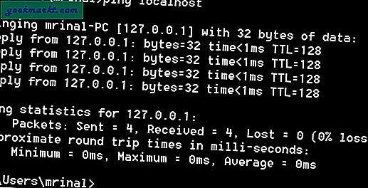 Test de snelheid van de internetverbinding met behulp van de Ping-opdracht