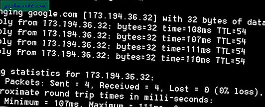 Langzame verbindingssnelheid !!! Ervan uitgaande dat de verbinding met uw router in orde is en u de internetbeschikbaarheid wilt controleren, is de ping-opdracht de eenvoudigste manier om dit te doen.