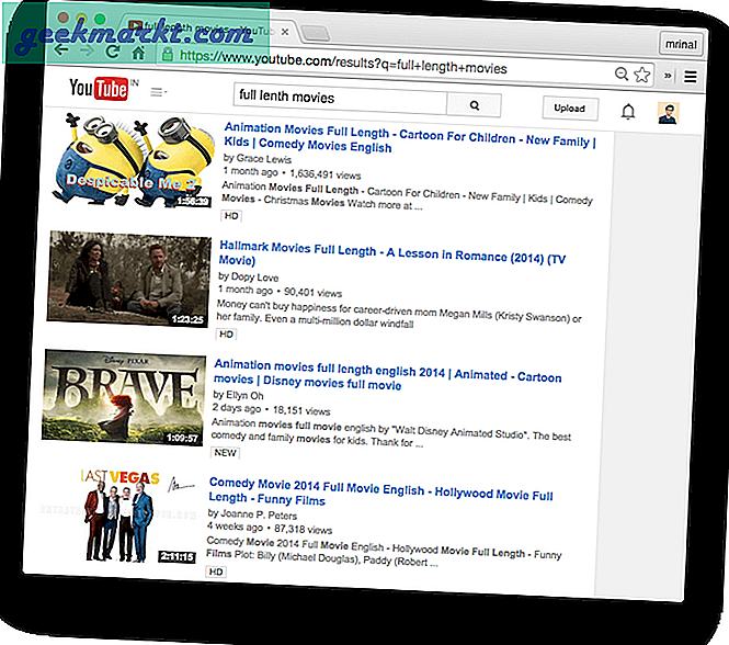 Vind eenvoudig volledige films op YouTube