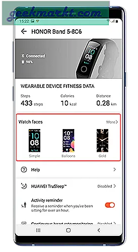 Aangepaste wijzerplaten krijgen op Honor Band 5