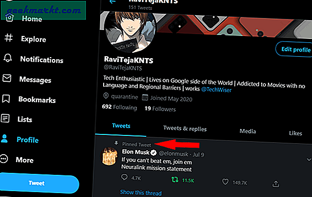 Hoe u iemand anders een Tweet kunt vastpinnen op uw Twitter-profiel