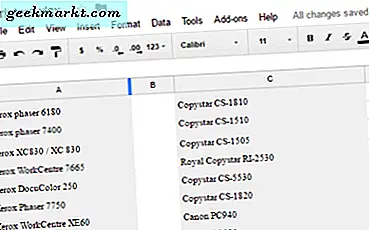 Kolombreedte wijzigen in Google Spreadsheets