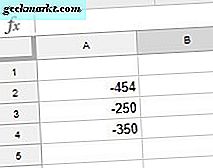 Absolute waarde krijgen in Google Spreadsheets