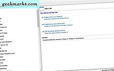 Hoe het Aero Lite-thema te activeren en de randbreedte van het venster aan te passen in Windows 10