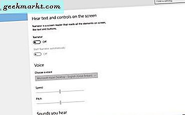 Verteller uitschakelen in Windows 10